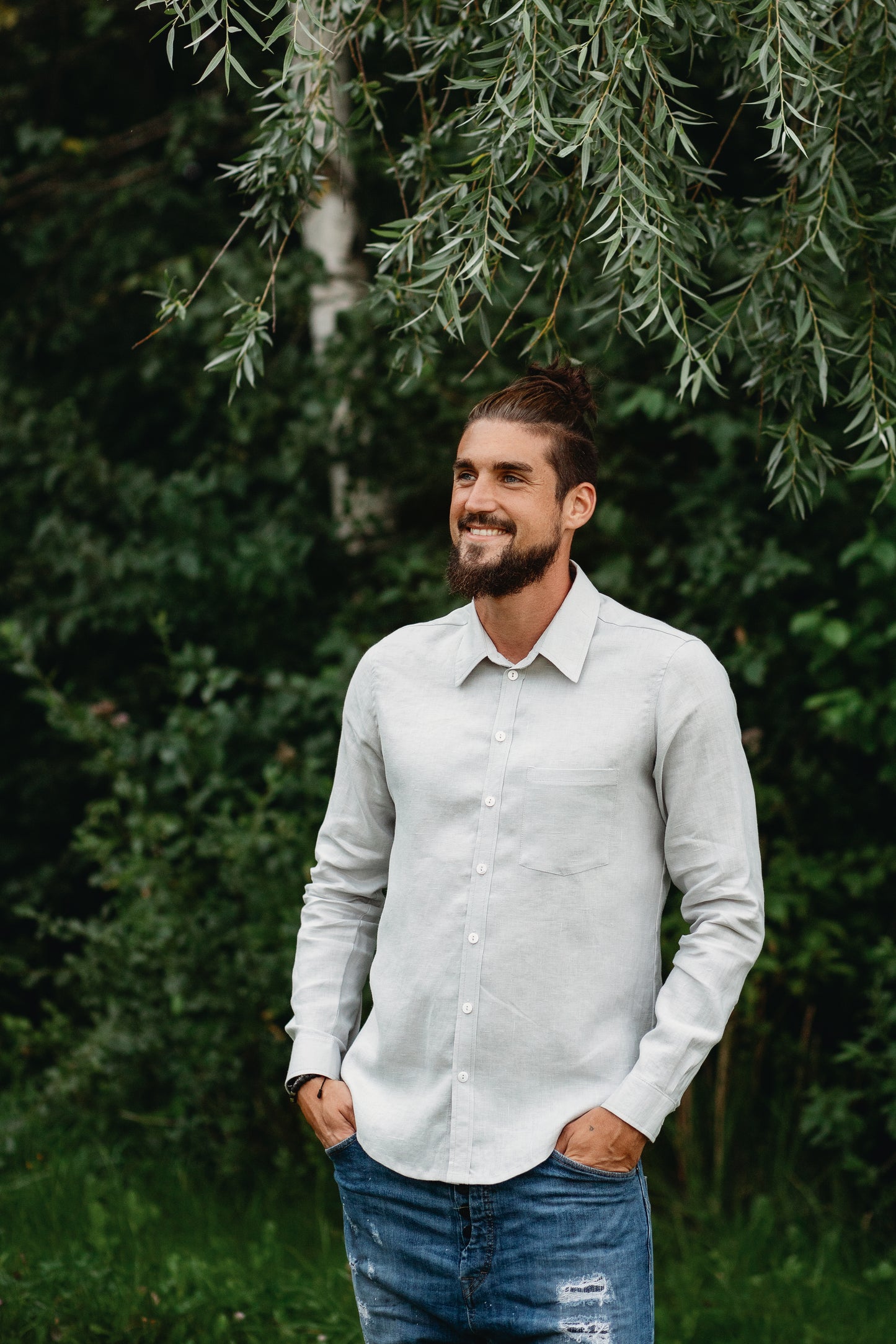 CHEMISE GRIS CLAIR CINTRÉ
