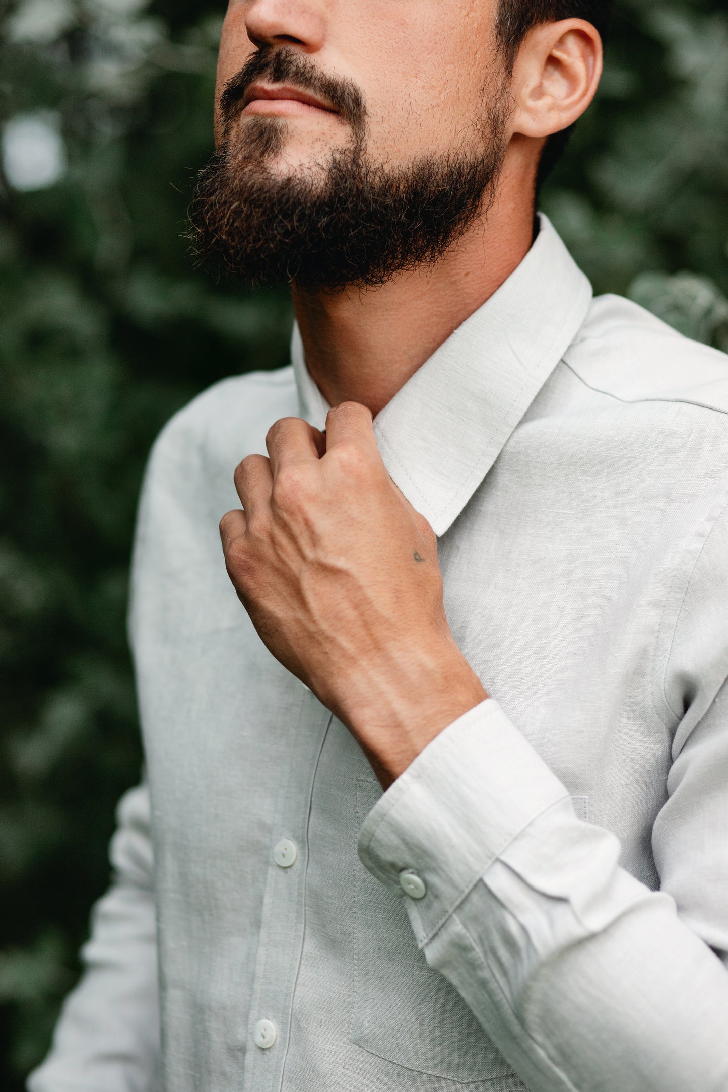 CHEMISE GRIS CLAIR CINTRÉ